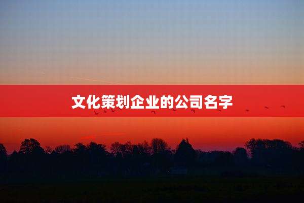 文化策划企业的公司名字