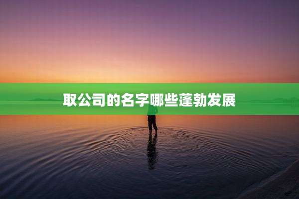 取公司的名字哪些蓬勃发展