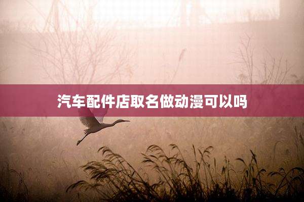 汽车配件店取名做动漫可以吗
