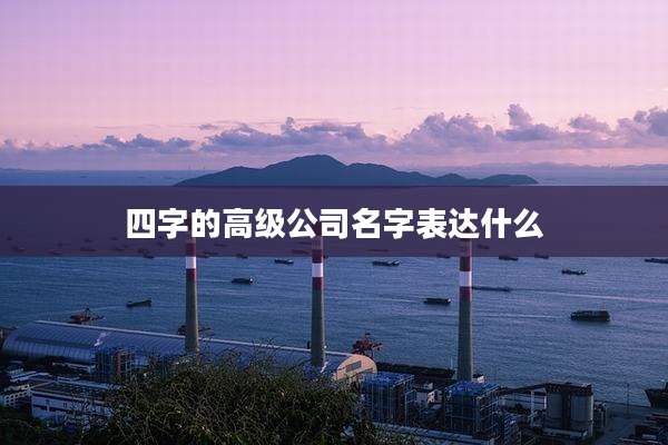 四字的高级公司名字表达什么