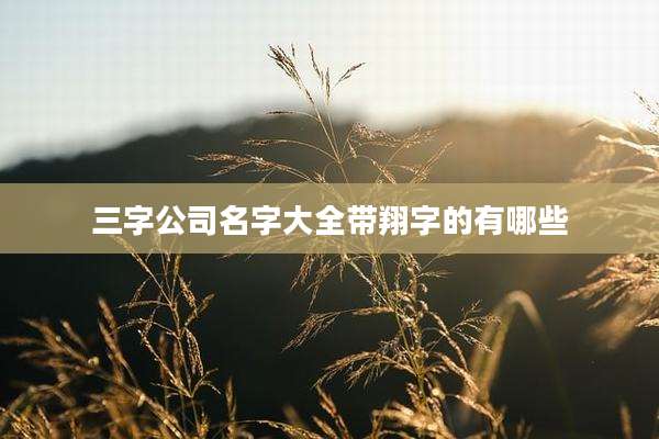 三字公司名字大全带翔字的有哪些