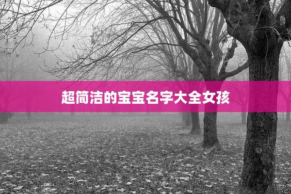 超简洁的宝宝名字大全女孩