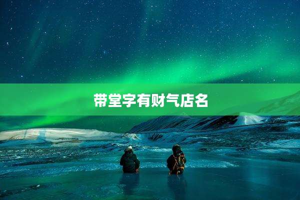 带堂字有财气店名