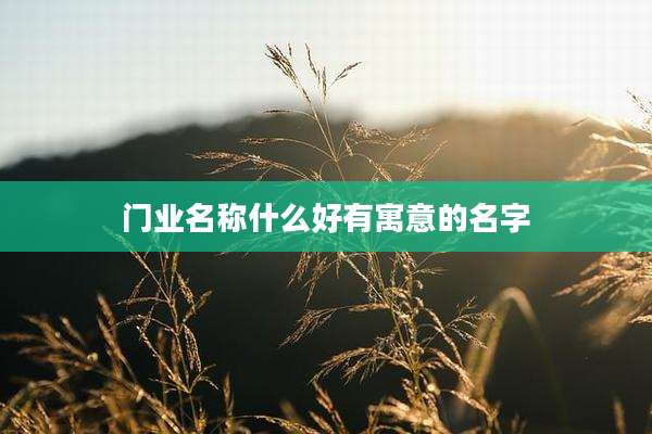 门业名称什么好有寓意的名字
