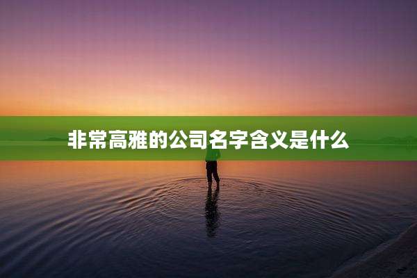 非常高雅的公司名字含义是什么