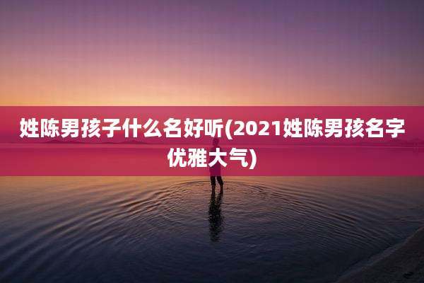 姓陈男孩子什么名好听(2021姓陈男孩名字优雅大气)