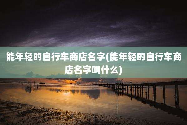能年轻的自行车商店名字(能年轻的自行车商店名字叫什么)