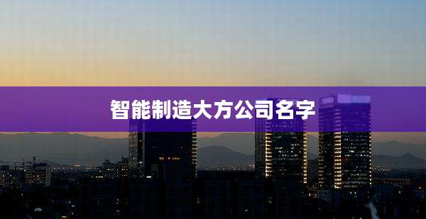 智能制造大方公司名字