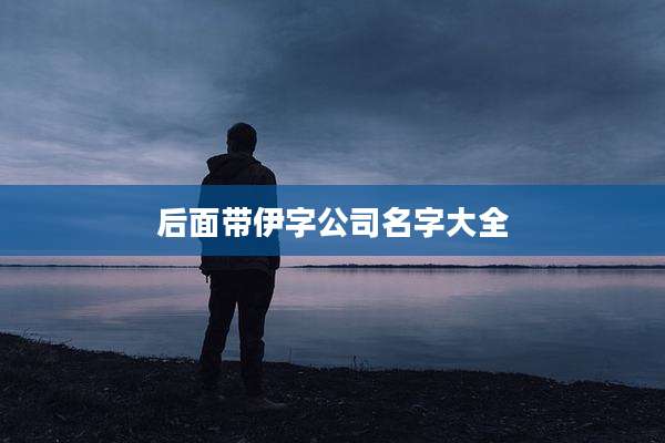 后面带伊字公司名字大全
