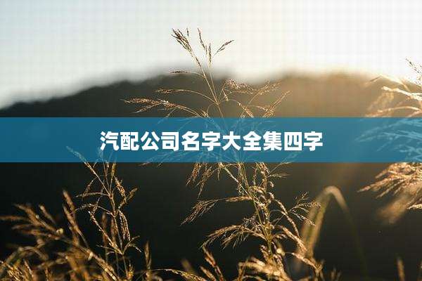 汽配公司名字大全集四字