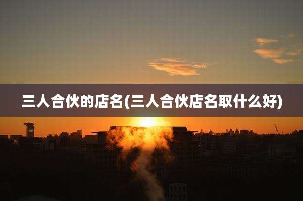 三人合伙的店名(三人合伙店名取什么好)