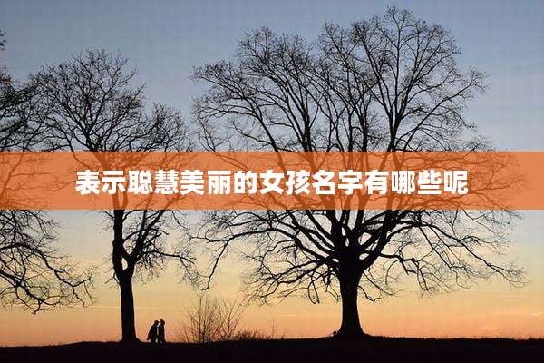 表示聪慧美丽的女孩名字有哪些呢