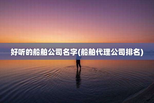 好听的船舶公司名字(船舶代理公司排名)