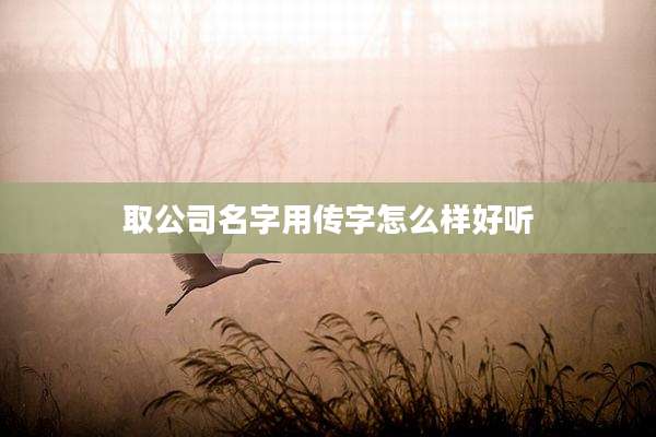 取公司名字用传字怎么样好听