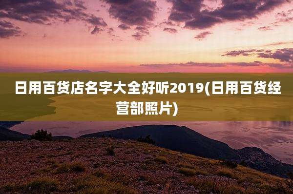 日用百货店名字大全好听2019(日用百货经营部照片)