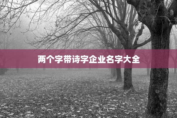 两个字带诗字企业名字大全