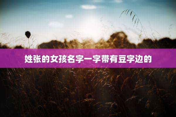 姓张的女孩名字一字带有豆字边的