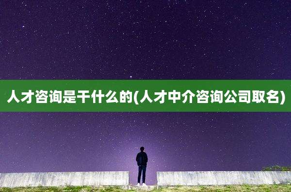 人才咨询是干什么的(人才中介咨询公司取名)