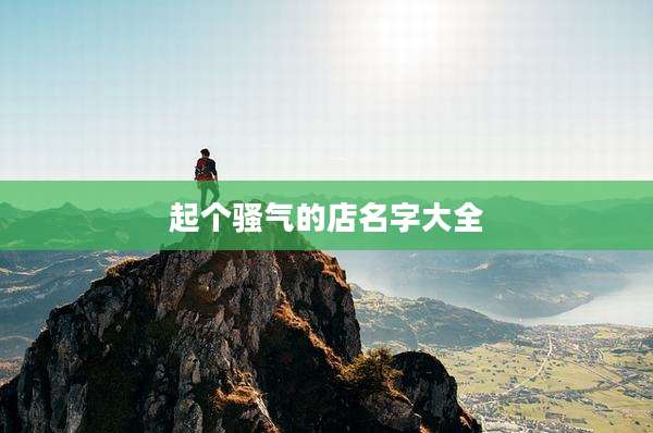 起个骚气的店名字大全
