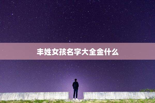 丰姓女孩名字大全金什么