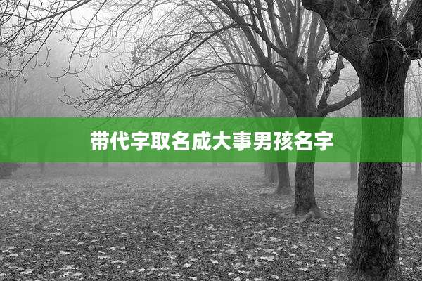 带代字取名成大事男孩名字