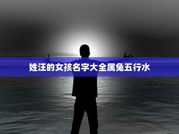 姓汪的女孩名字大全属兔五行水