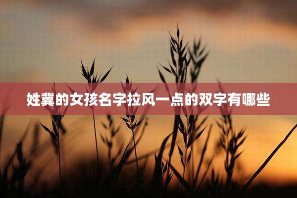姓冀的女孩名字拉风一点的双字有哪些