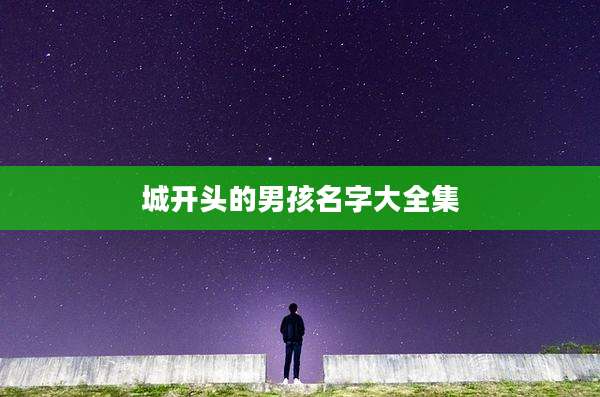城开头的男孩名字大全集