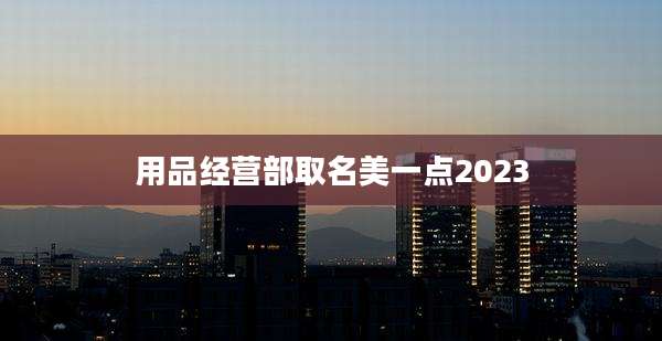用品经营部取名美一点2023