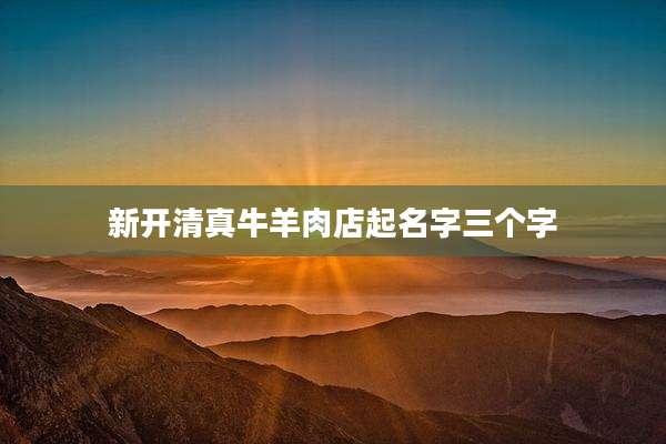新开清真牛羊肉店起名字三个字