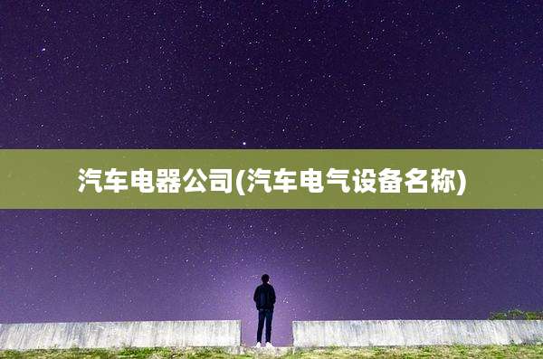 汽车电器公司(汽车电气设备名称)