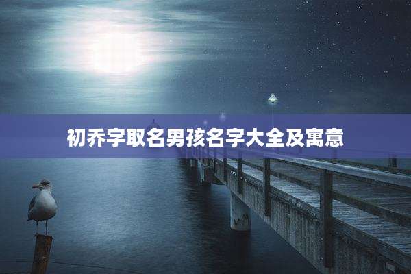 初乔字取名男孩名字大全及寓意