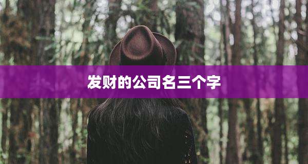 发财的公司名三个字