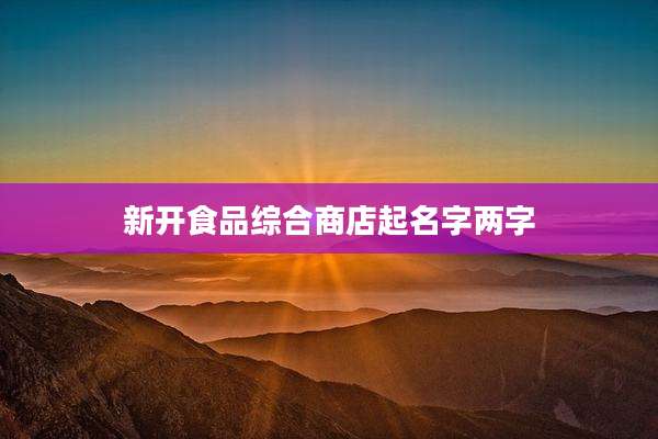 新开食品综合商店起名字两字