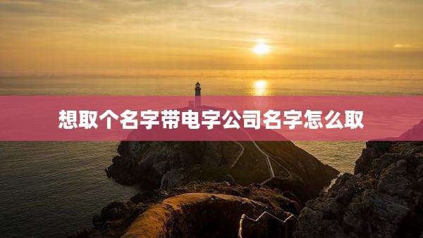 想取个名字带电字公司名字怎么取