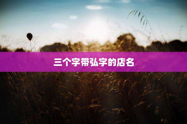 三个字带弘字的店名