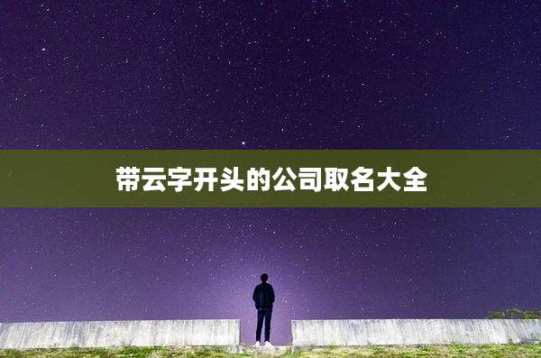 带云字开头的公司取名大全