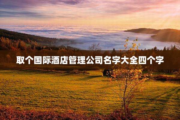 取个国际酒店管理公司名字大全四个字
