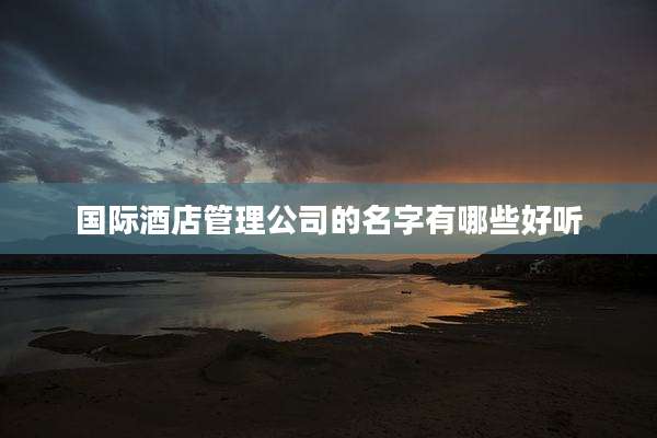 国际酒店管理公司的名字有哪些好听