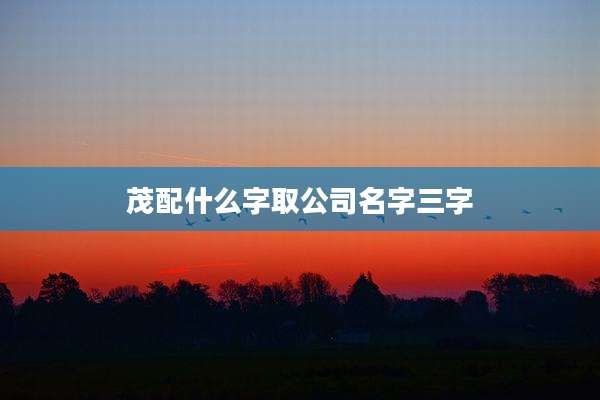 茂配什么字取公司名字三字