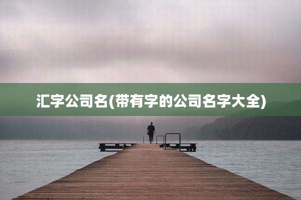 汇字公司名(带有字的公司名字大全)