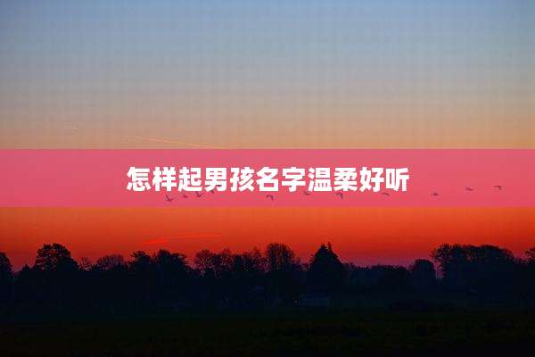 怎样起男孩名字温柔好听