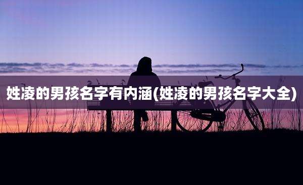 姓凌的男孩名字有内涵(姓凌的男孩名字大全)
