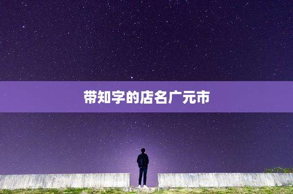 带知字的店名广元市