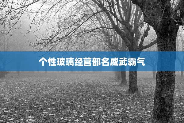个性玻璃经营部名威武霸气