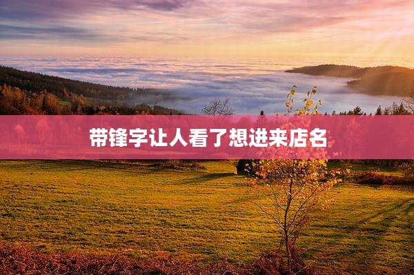 带锋字让人看了想进来店名