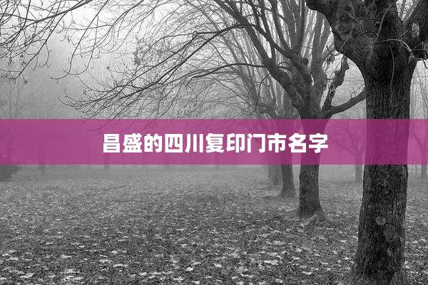昌盛的四川复印门市名字