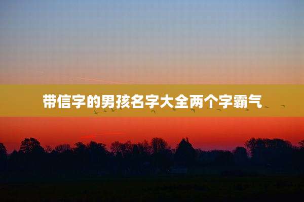 带信字的男孩名字大全两个字霸气