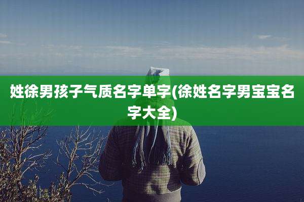 姓徐男孩子气质名字单字(徐姓名字男宝宝名字大全)