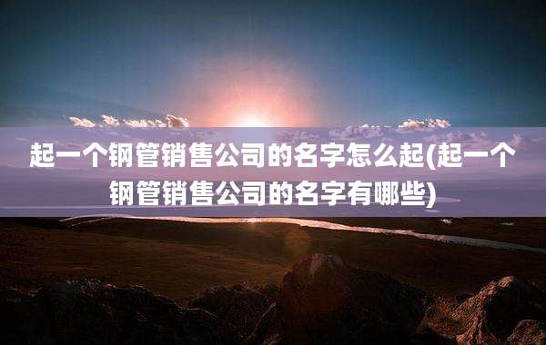 起一个钢管销售公司的名字怎么起(起一个钢管销售公司的名字有哪些)